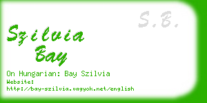 szilvia bay business card